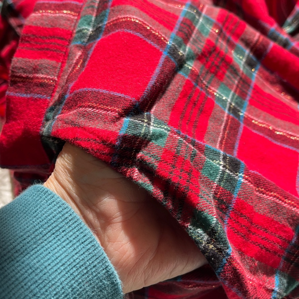 Talbots Cotton Flannel Pajama Top & Pants‎ Set 2 Pieces Womens XL Red Plaid Soft - Picture 17 of 17